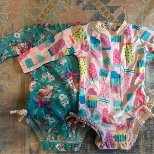 Pair of 12-18 month rufflebutt bathing suits